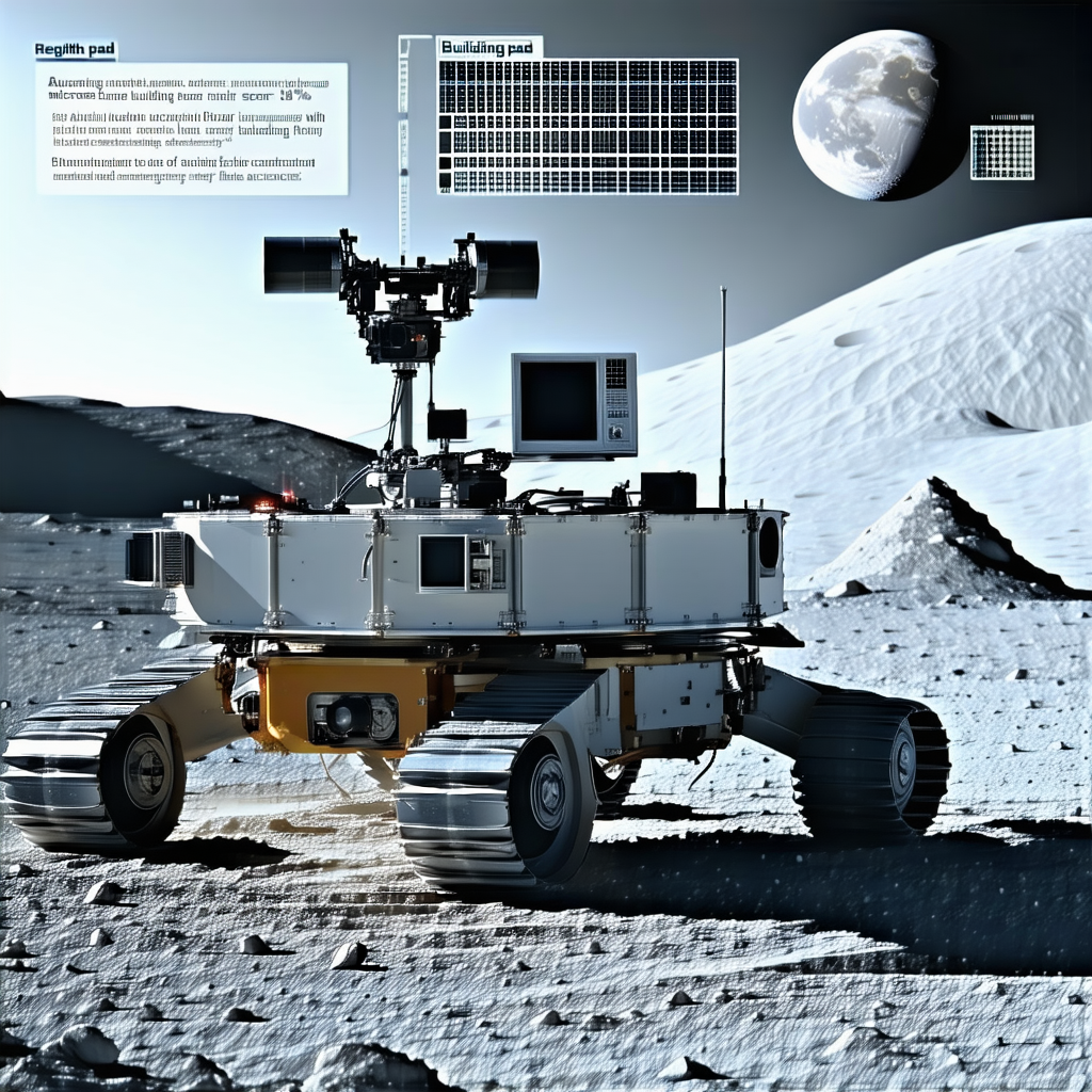 A White Robotic Vehicle Is Parked On The Surface Of The Moon