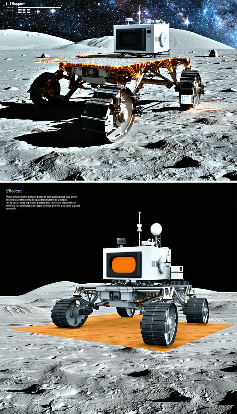The Image Is A Split-screen Display Of A Robotic Vehicle On A Martian Surface