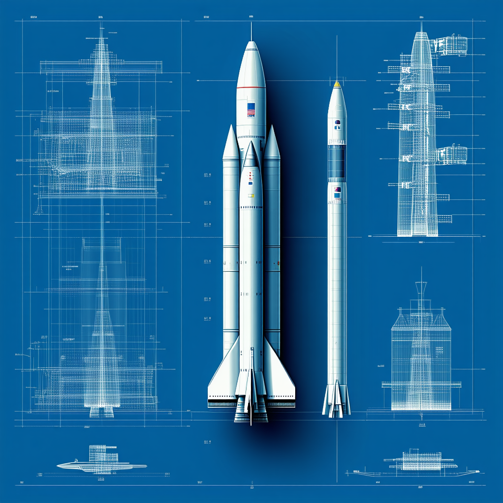A Space Shuttle Is Shown In A Blue Background, With A Smaller Space Shuttle Next To It