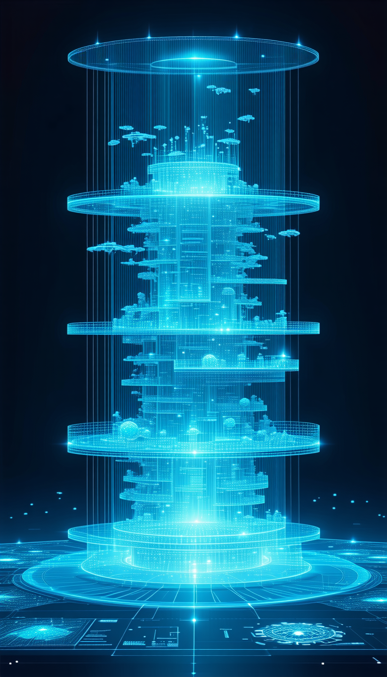 A Blue, Three-dimensional Structure Is Displayed In The Image