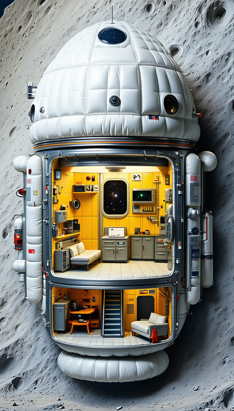 A Futuristic Spacecraft With A Large, Open Living Area