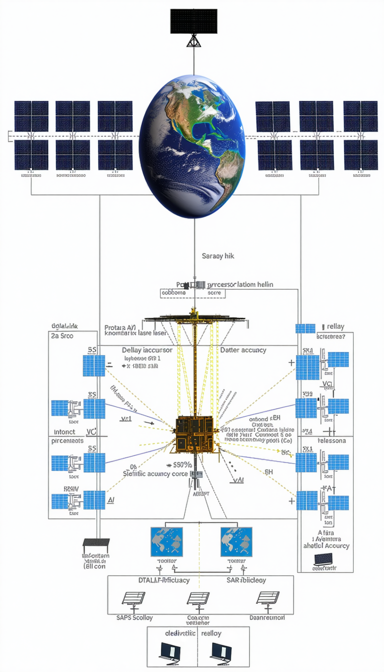 A Large Satellite Dish Is Shown In The Image, With A Globe Of The Earth In The Center