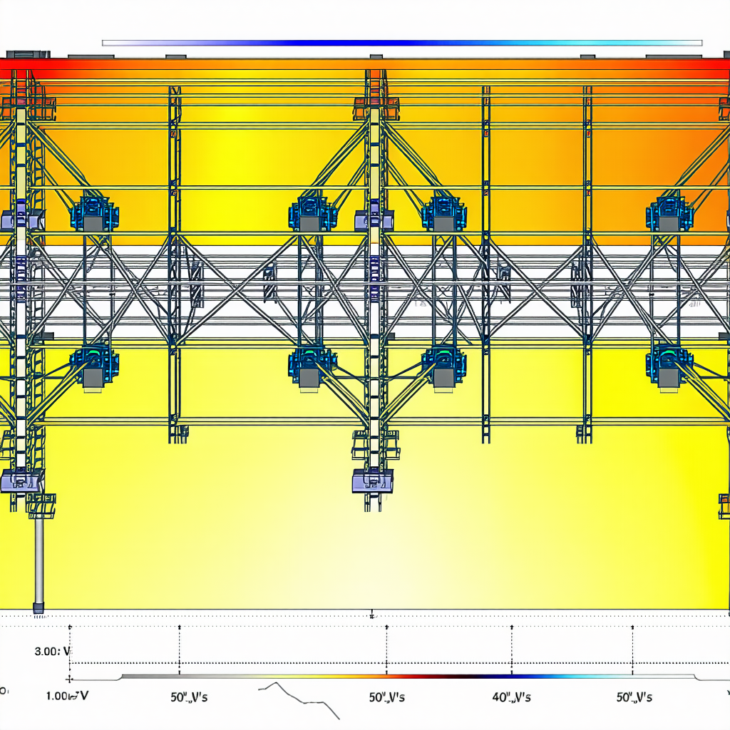 The Image Is A Computer-generated Drawing Of A Large Structure, Possibly A Building Or A Bridge