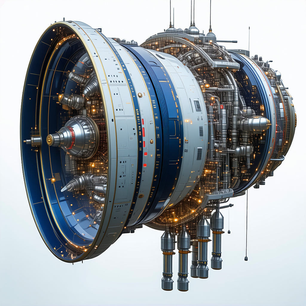 A Large, Futuristic-looking Machine Is Shown In A Close-up View