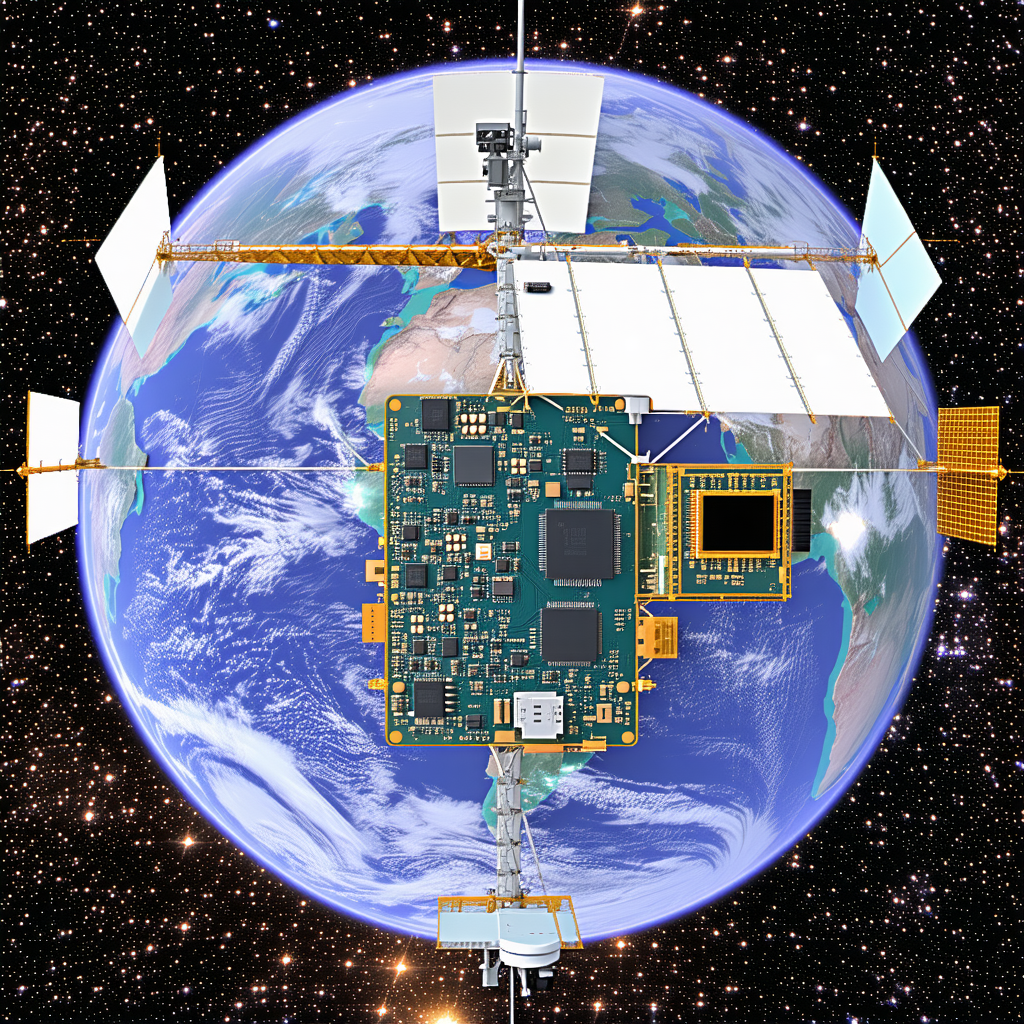 A Spacecraft With A Large Satellite Dish On Top Of It