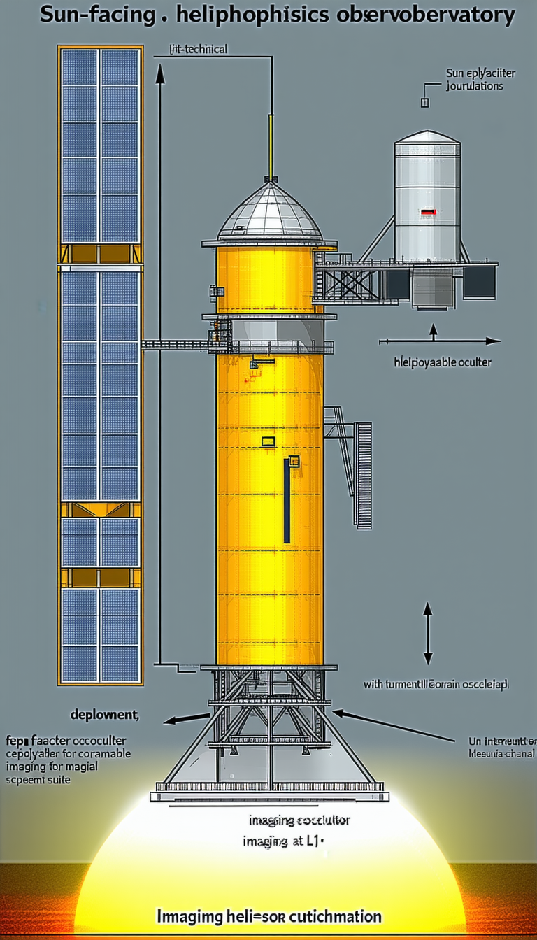 A Yellow Tower Is Shown In A Drawing, With A Solar Panel On Top
