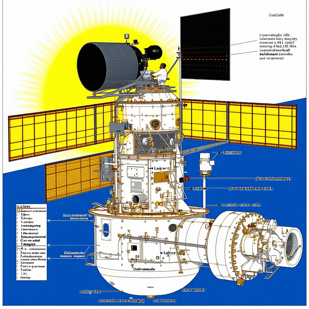 The Image Is A Diagram Of A Spacecraft, Showing Its Various Components And Their Functions