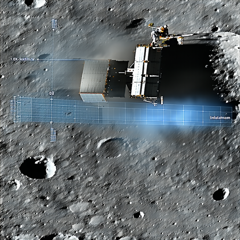 A Spacecraft On The Moon, With A Large Antenna On The Side