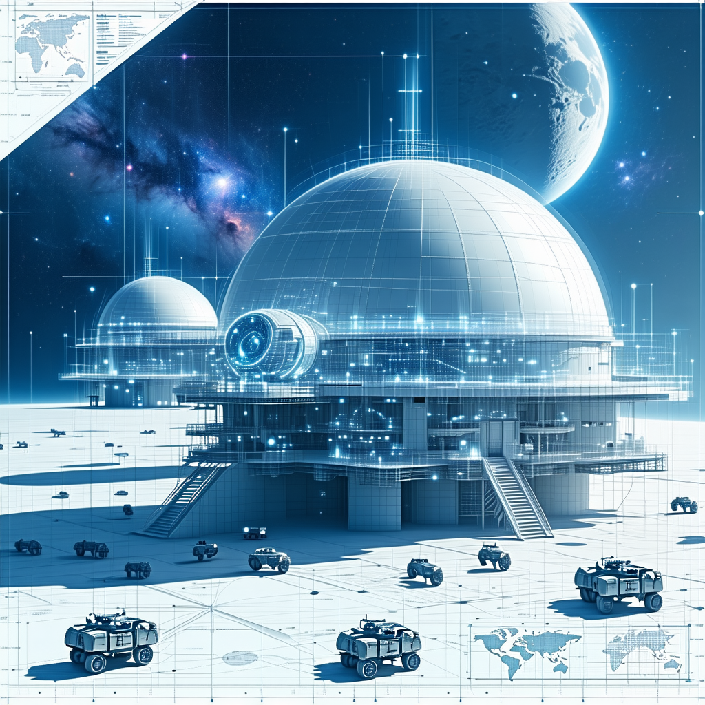 futuristic scene, large white dome