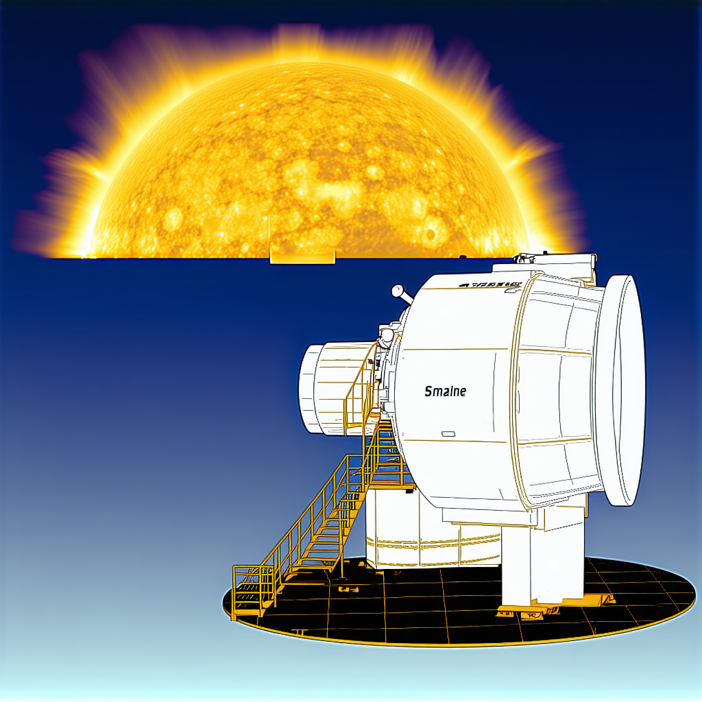 A Large White Structure With A Yellow Sun In The Background