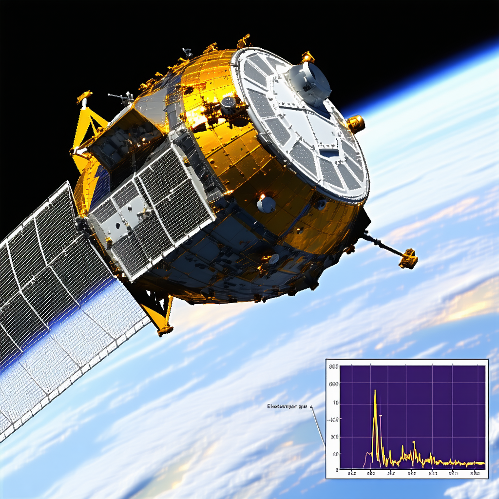 A Spacecraft, Possibly A Satellite, Flying Through The Sky