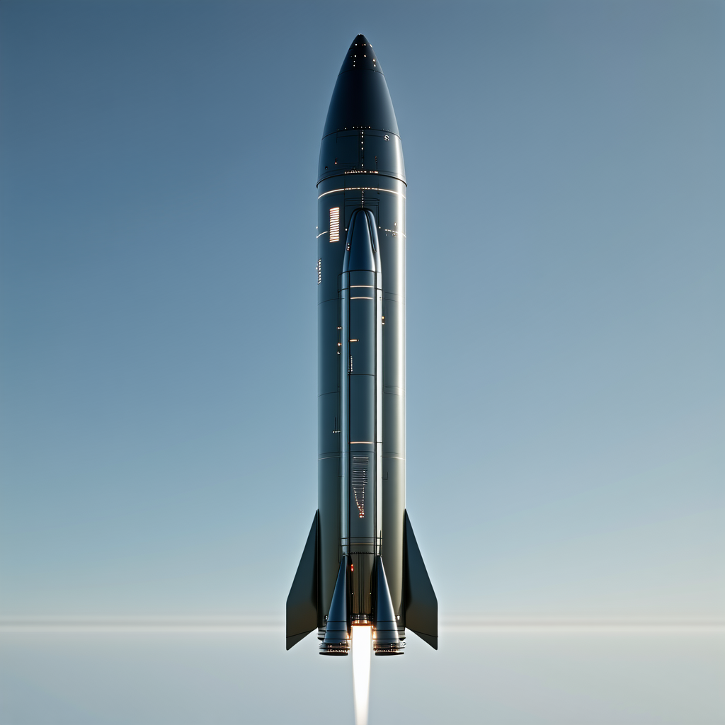 A Rocket Is Seen In The Sky, With Its Tail End Visible