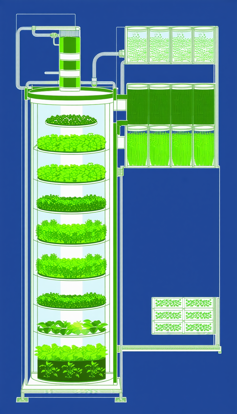 The Image Is A Blue Drawing Of A Greenhouse Filled With Plants