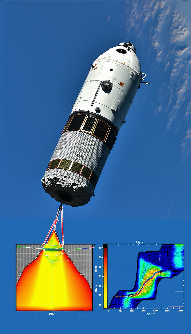 A Large Spacecraft, Possibly A Space Shuttle, Being Towed By A Cable