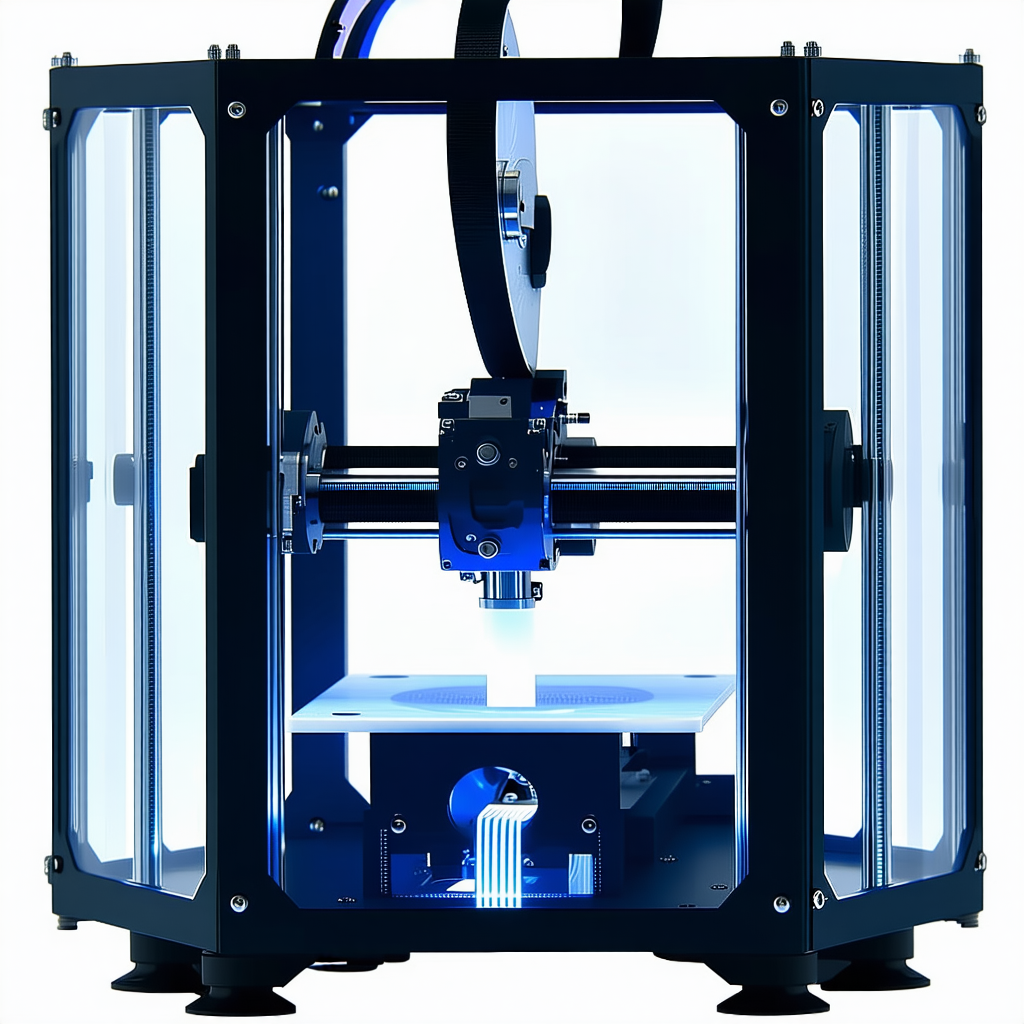 A Blue And White Machine Is In The Process Of Making A Plastic Object