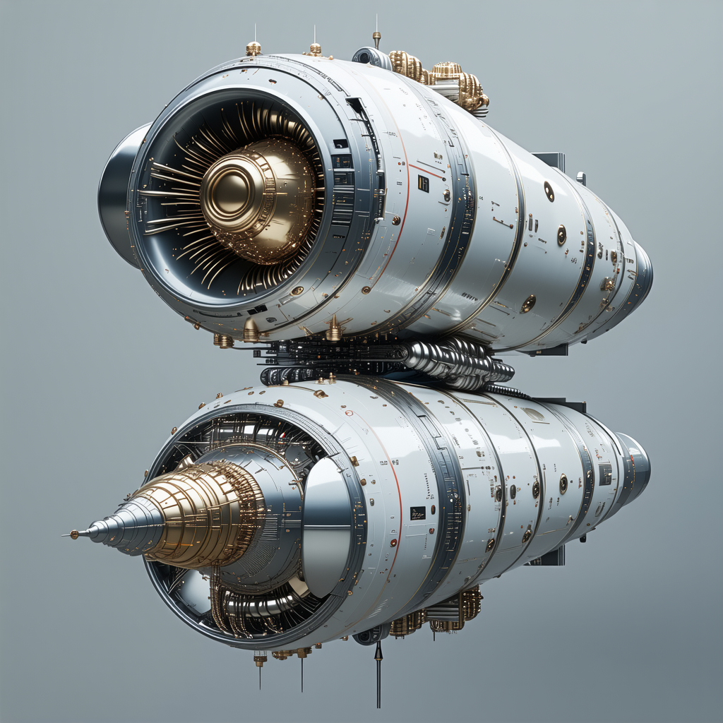 A Large Silver Engine Is Displayed In A Room