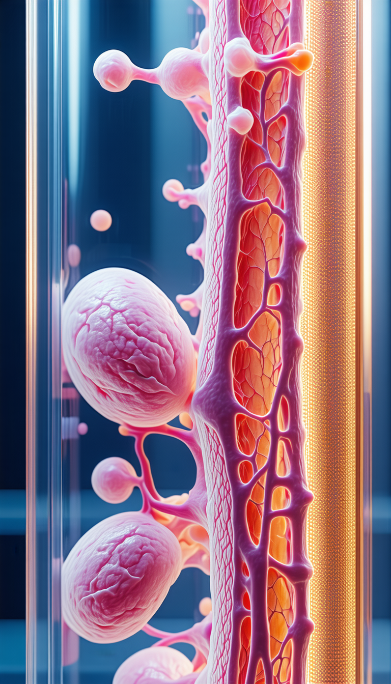 A Close-up Of A Cell, Possibly A Red Blood Cell, With A Clear Glass Container Surrounding It