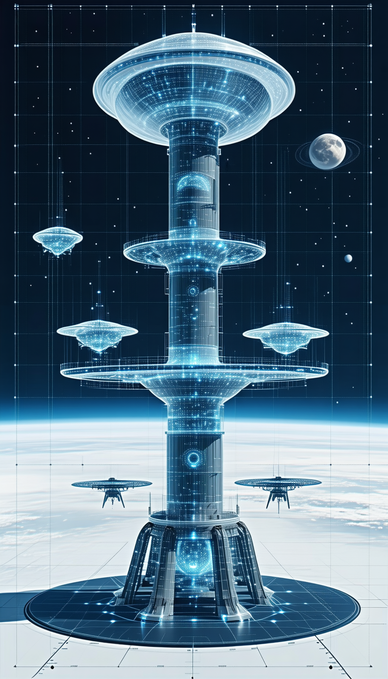 image, there large tower central
