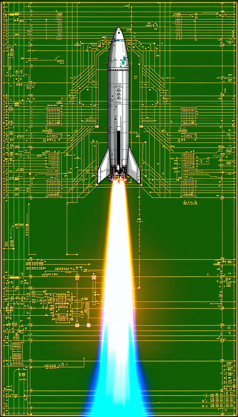 A Rocket Is Shown In A Diagram, With Its Engine And Fuel Lines Clearly Visible
