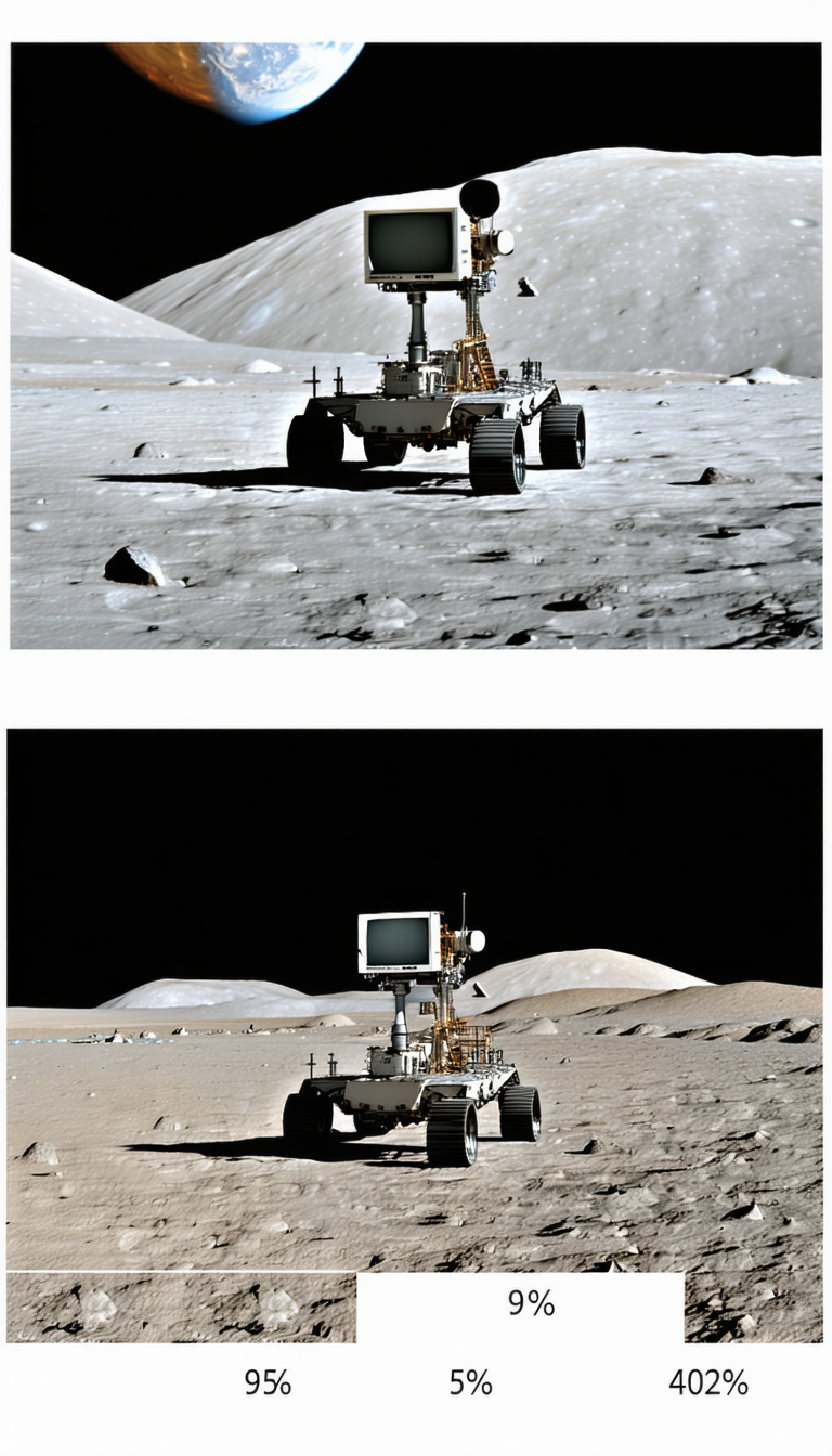 A White Robotic Vehicle On A Rocky Surface, Possibly On The Moon