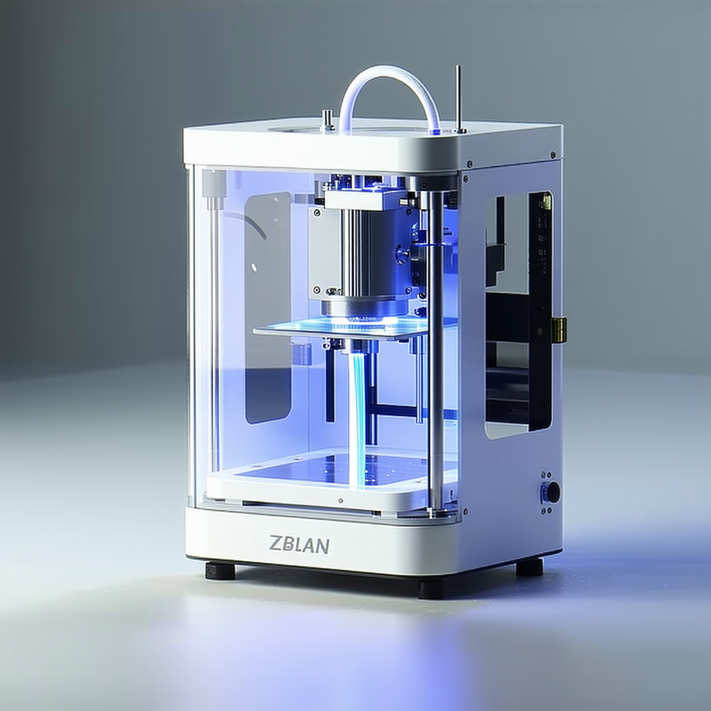 A White 3d Printer Is Sitting On A White Table