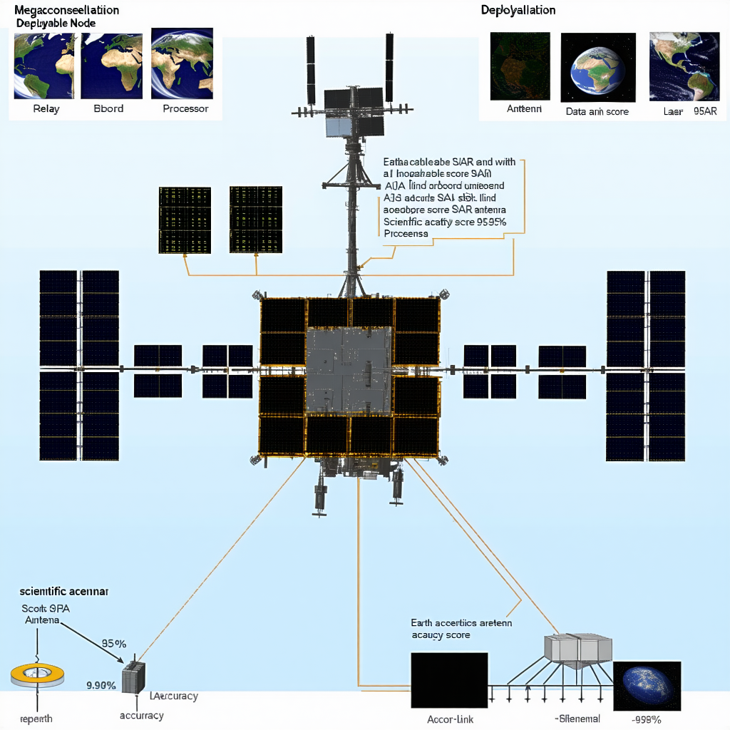 The Image Is A Diagram Of A Space Satellite, Showing Its Various Components And Their Functions