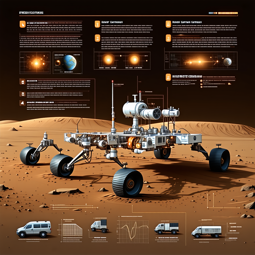 The Image Is A Poster That Features A Robotic Vehicle On A Red Surface