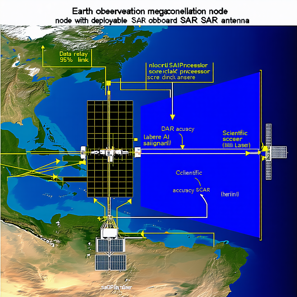 A Satellite In Space, With A Large Number Of Connections To Other Satellites