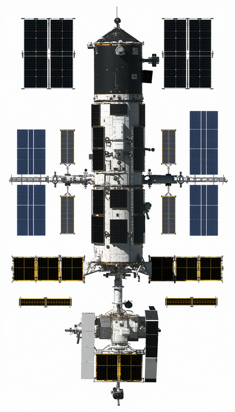 A Large Spacecraft Is Shown In A White And Black Image