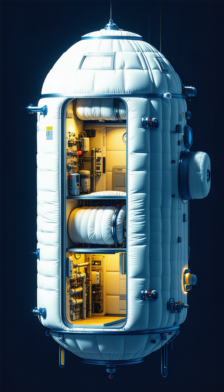 A Large White Spacecraft With A Hollowed-out Interior