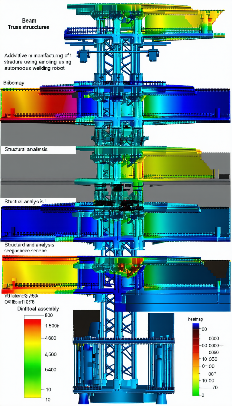 The Image Is A Blue And White Graphic Representation Of A Structure, Possibly A Bridge Or A Building