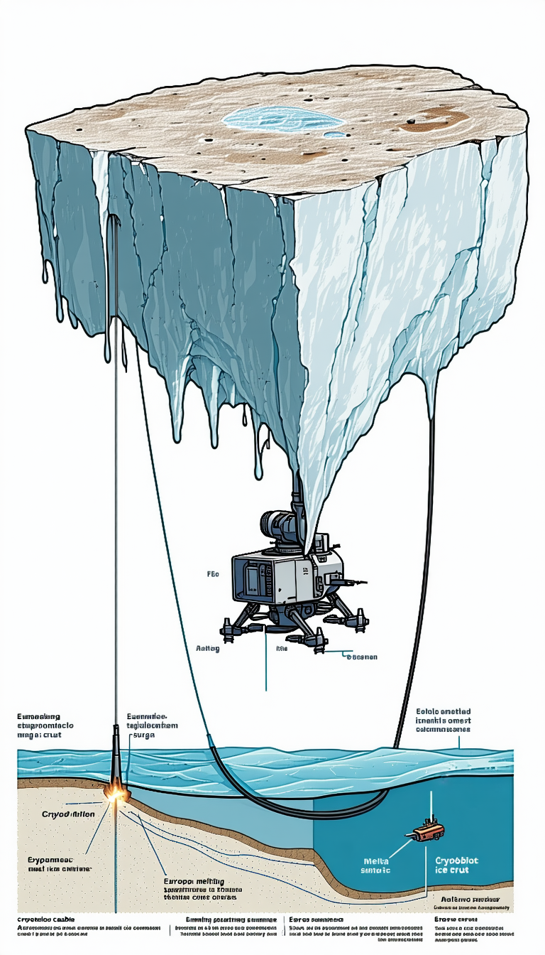 The Image Is A Cartoon Drawing Of A Submarine With A Large Iceberg Floating Above It