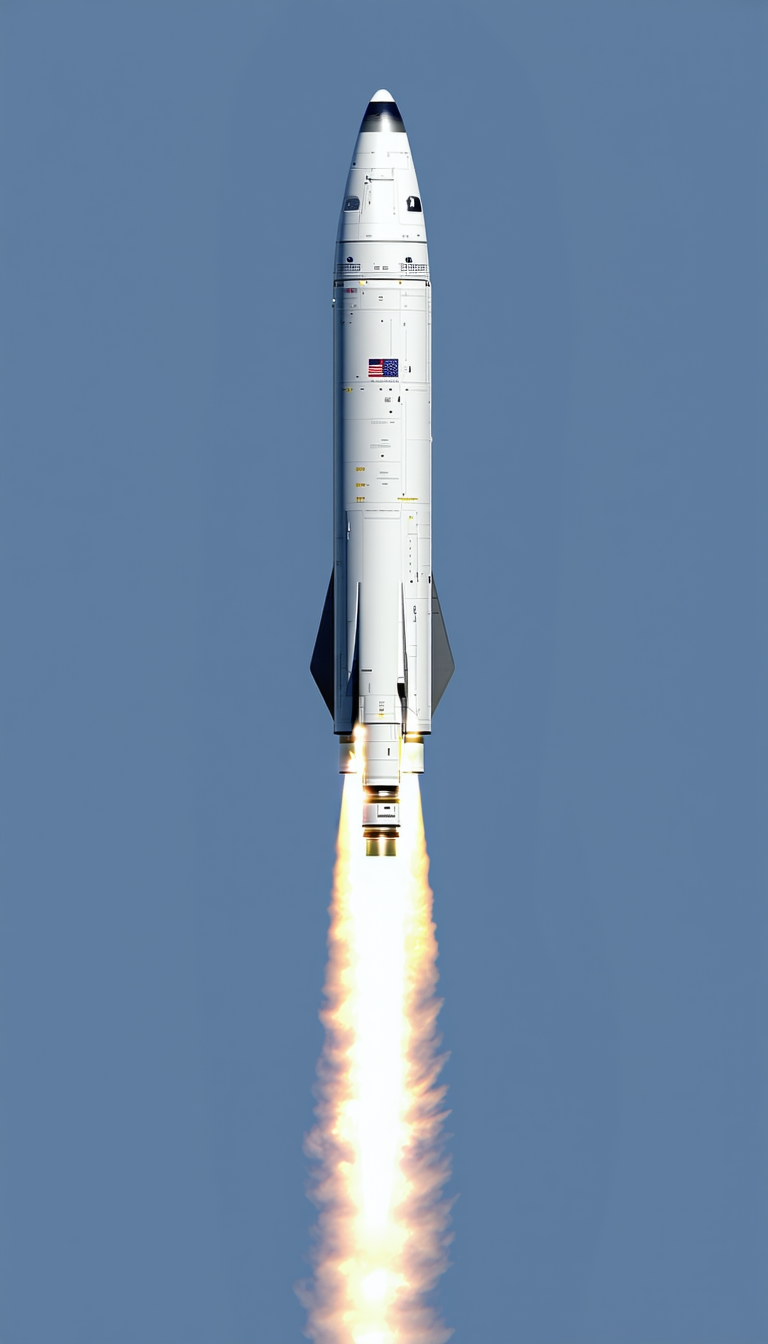 A Rocket Is Seen In The Sky, With Its Tail End Visible