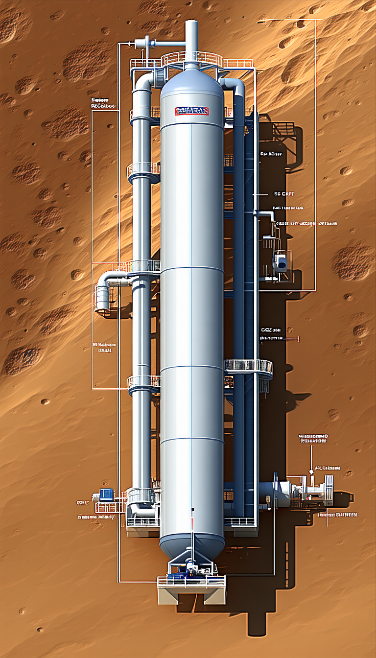 A Large White Pipe, Which Is Part Of A Gas Processing Plant, Located On A Distant Planet