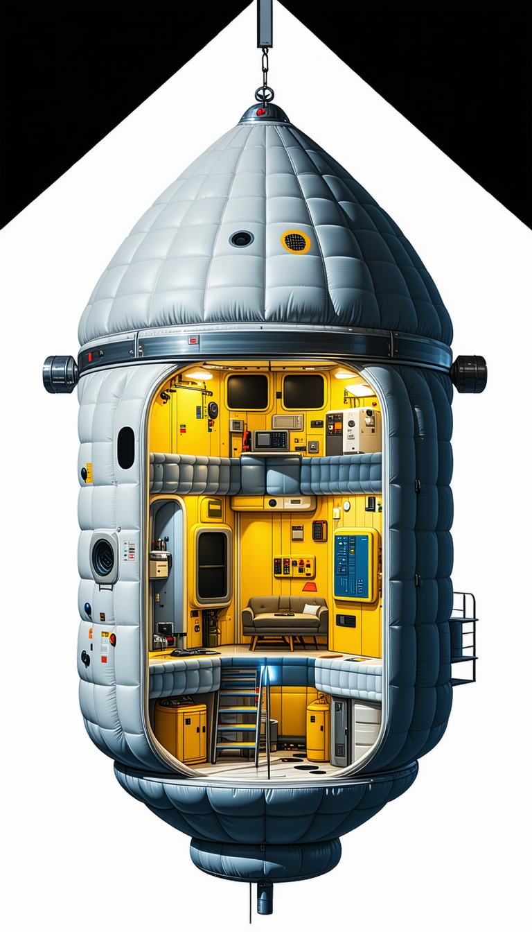 computer-generated (CGI) illustration space station