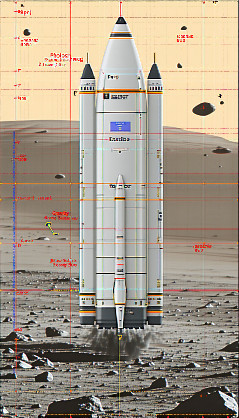 A Large Rocket Ship, Possibly A Space Shuttle, Sitting On A Rocky Surface