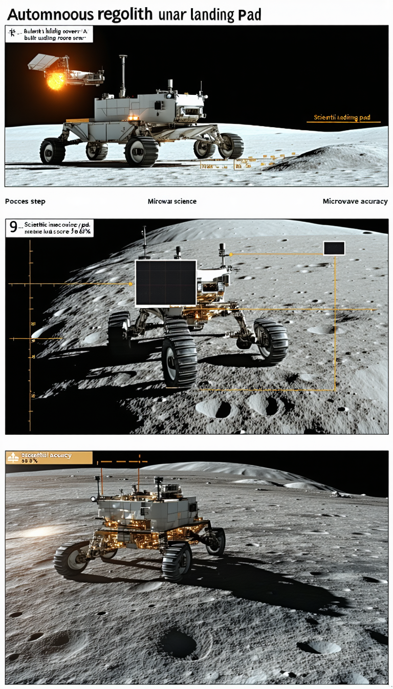 The Image Is A Split-screen Display Of A Rover On The Moon