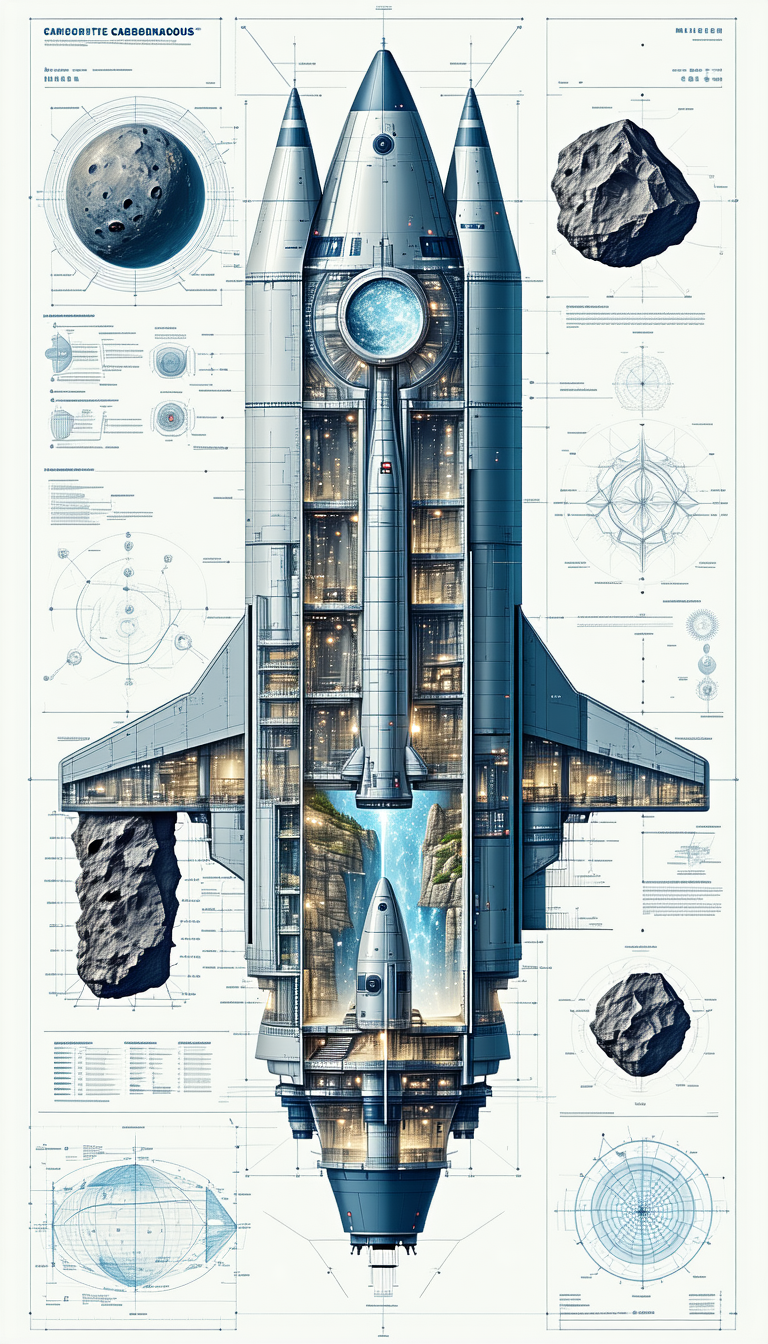 A Space Shuttle Is Shown In A Cross-sectional View, With The Cockpit And The Engine Room Visible