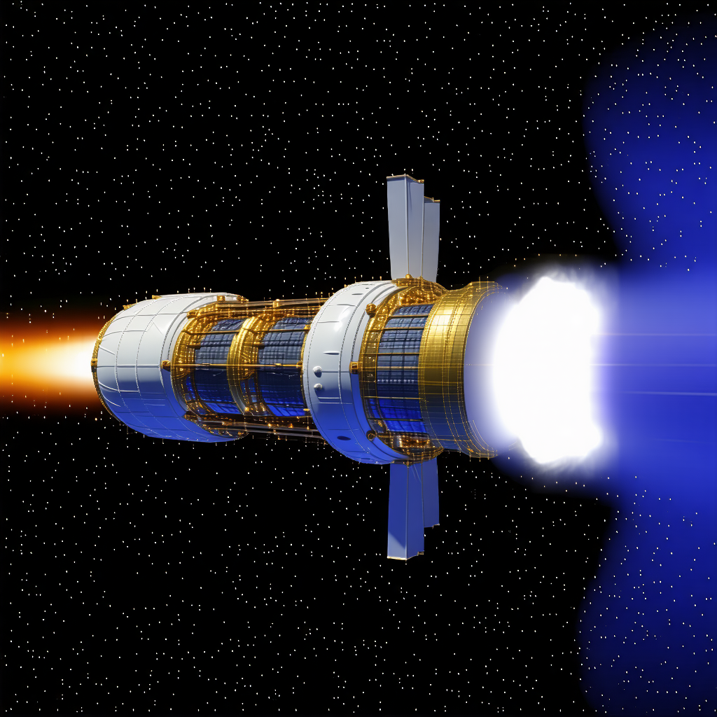 A Space Shuttle Is Shown In A Blue And White Color Scheme, Flying Through The Sky