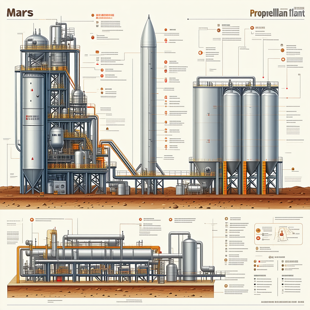The Image Is A Large, Detailed Diagram Of A Factory, Specifically A Mars Factory