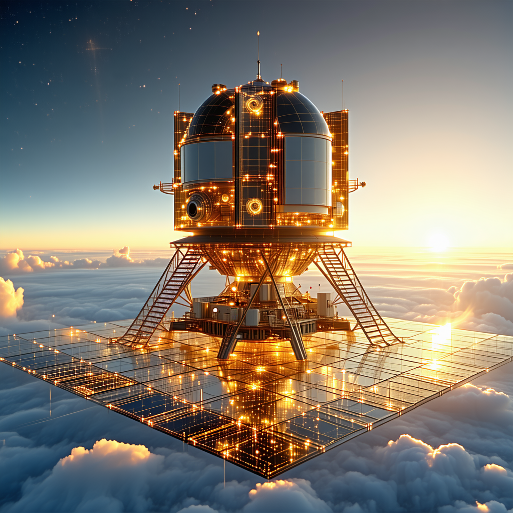 A Large, Futuristic-looking Space Station Floating In The Sky