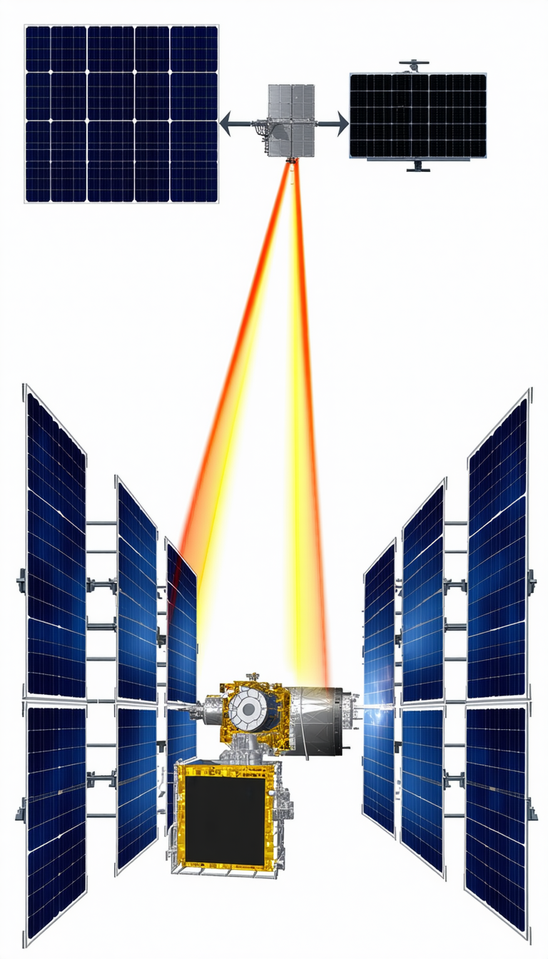 A Spacecraft With A Large Solar Panel On Its Side