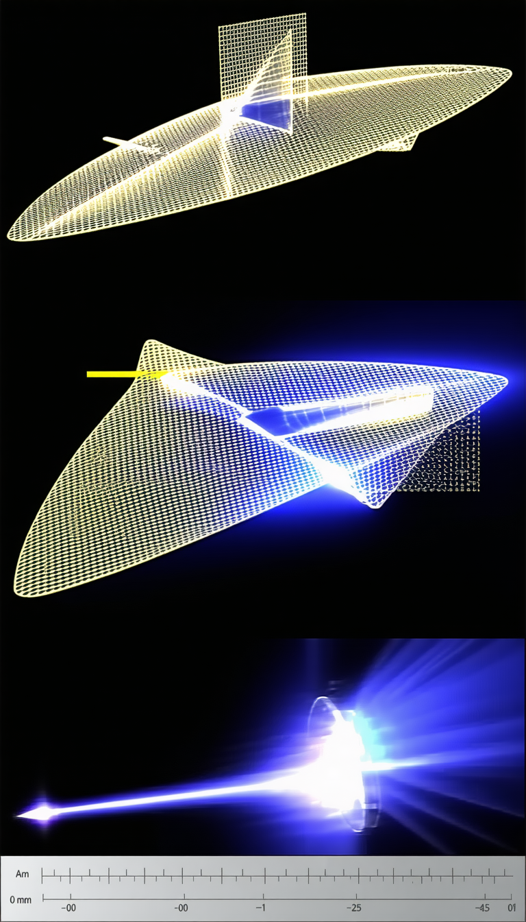 The Image Is A Collage Of Four Different Pictures Of A Blue Light