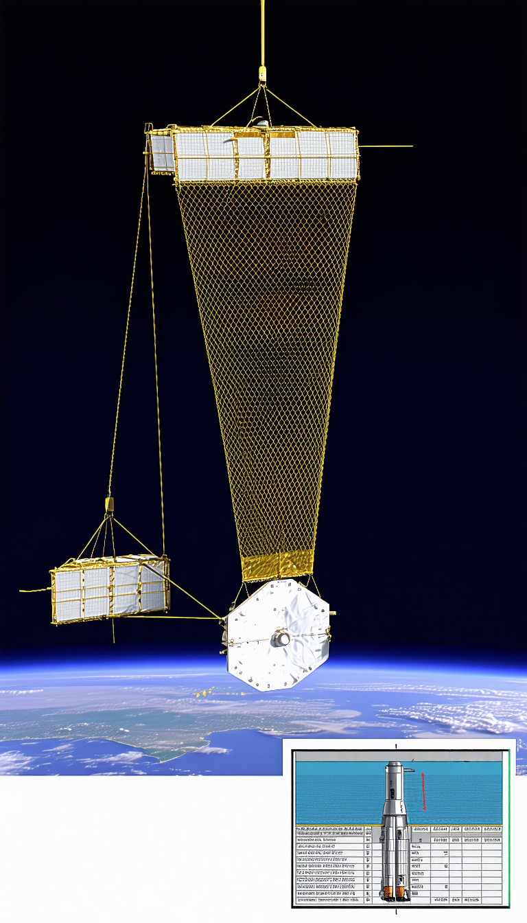 A Large Satellite, Which Appears To Be A Space Station, Floating In The Air