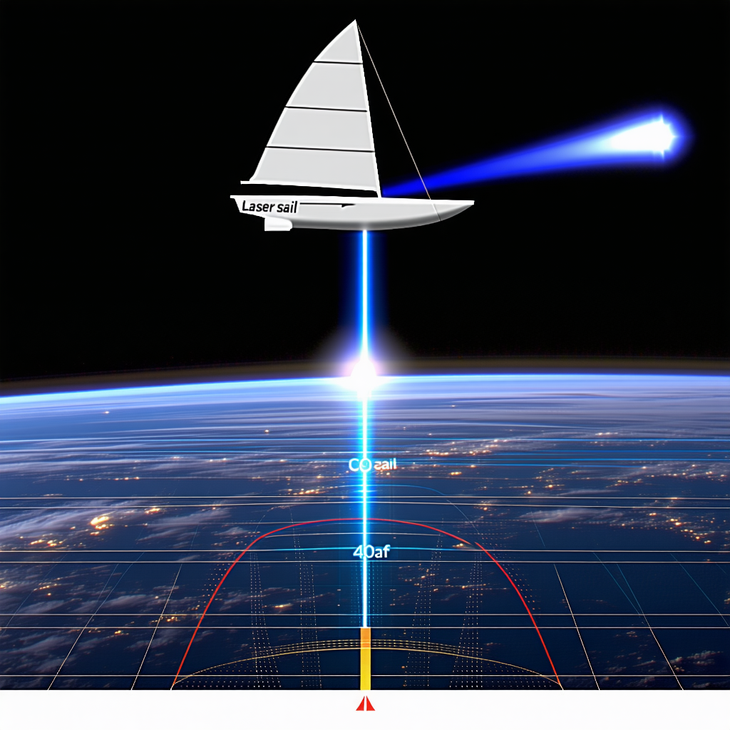 A Large Sailboat With A White Sail, Flying Through The Air