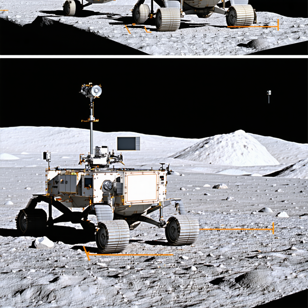 A White Rover Vehicle Parked On The Moon's Surface