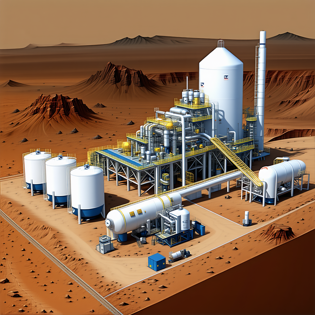 A Futuristic Industrial Facility With A Large White Building In The Center