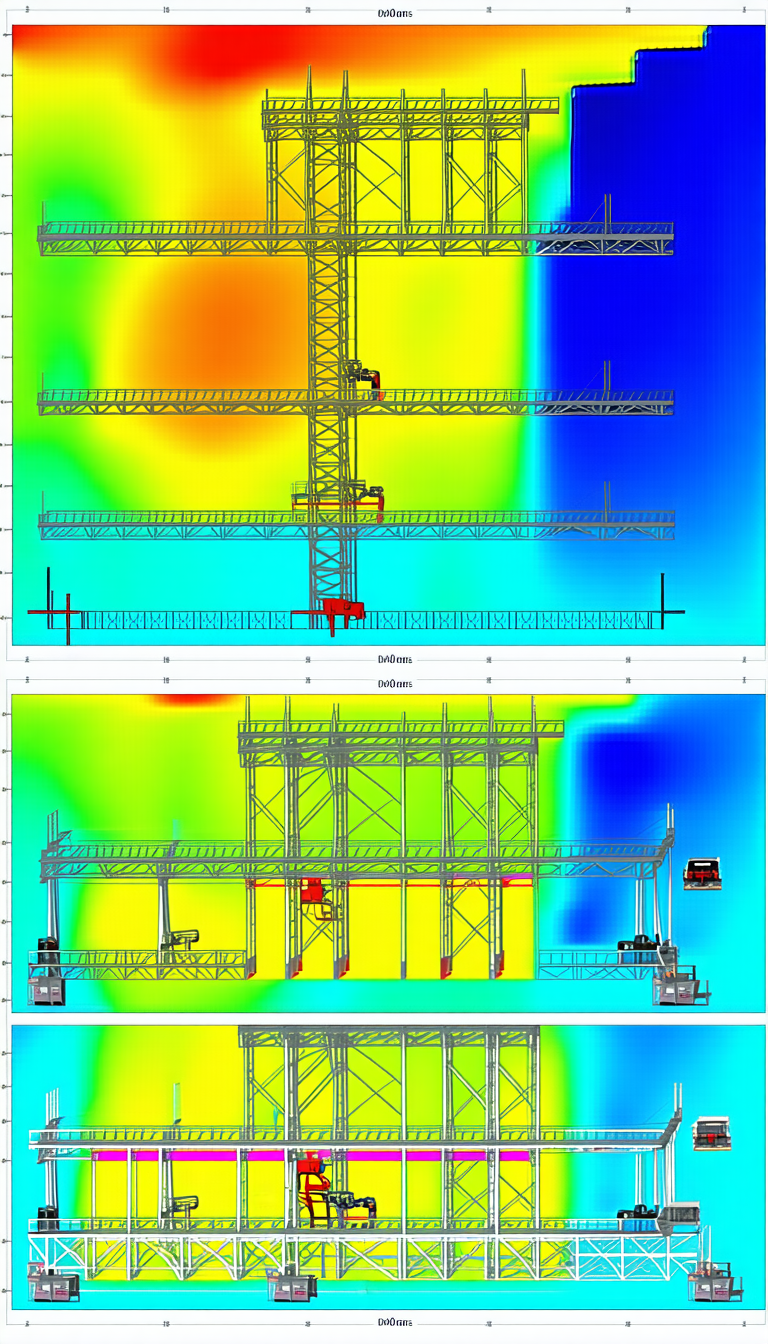 The Image Is A 3d Model Of A Crane, Showing The Various Parts And Components Of The Crane