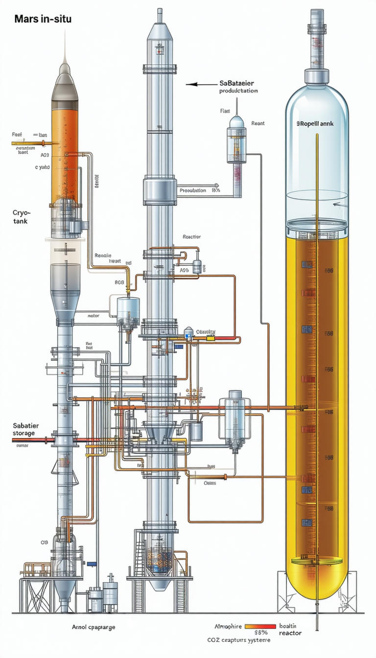 A Diagram Is Shown Of A Chemical Plant, With A Large Yellow Tube Running Through The Center