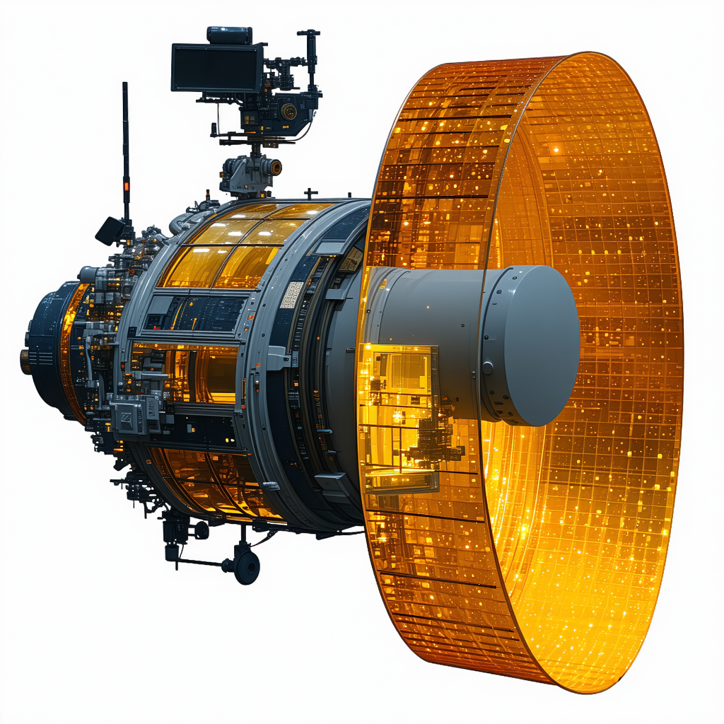 A Large, Futuristic Spacecraft Is Shown In A Close-up View